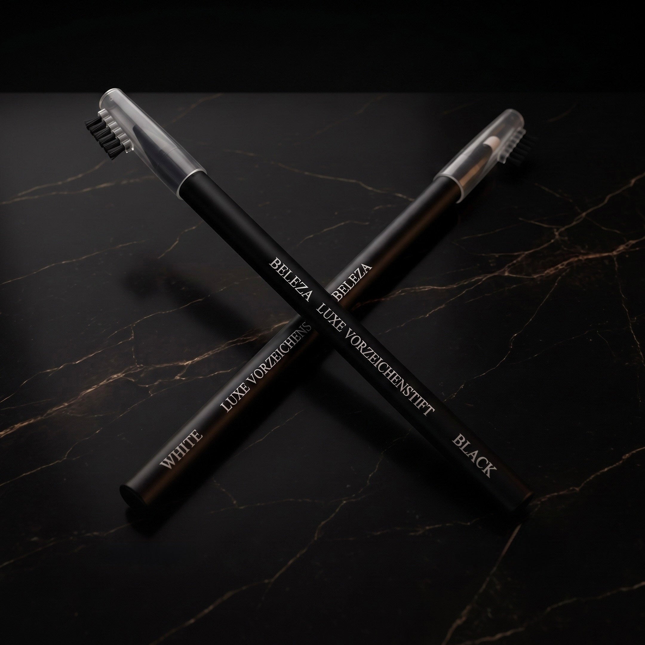 Lápis de mapeamento luxe branco e preto para desenho preciso em micropigmentação