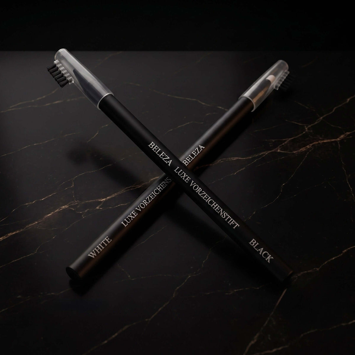 Lápis de mapeamento luxe branco e preto para desenho preciso em micropigmentação