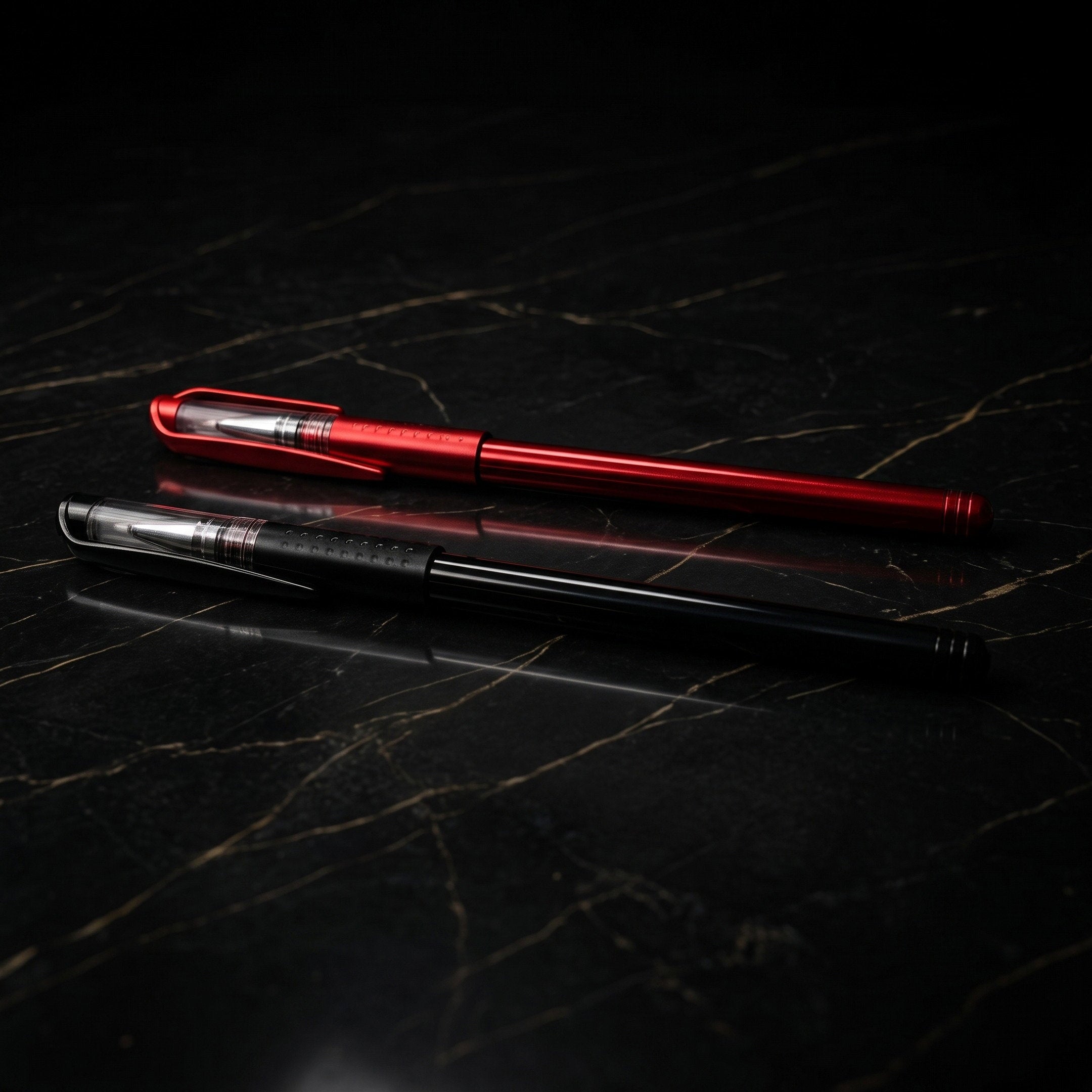 Marcador de precisão vermelho e preto para desenhos prévios de sobrancelhas e lábios em micropigmentação