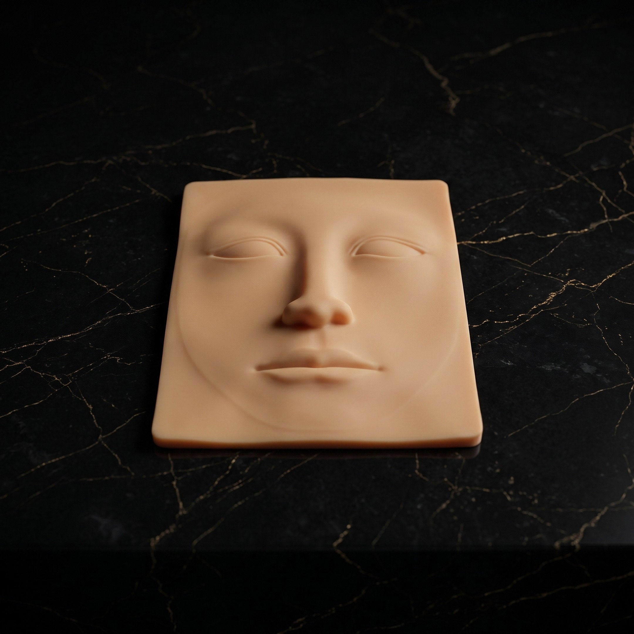 Pele de treino facial 3D em silicone para prática de eyeliner, lábios, microblading e powder brows