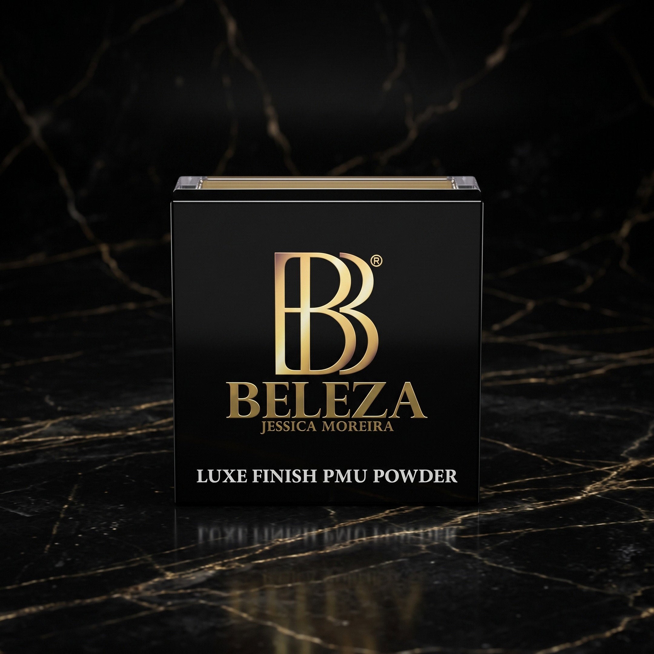 Pó fixador Luxe Finish para selar mapeamento e matificar a pele em micropigmentação