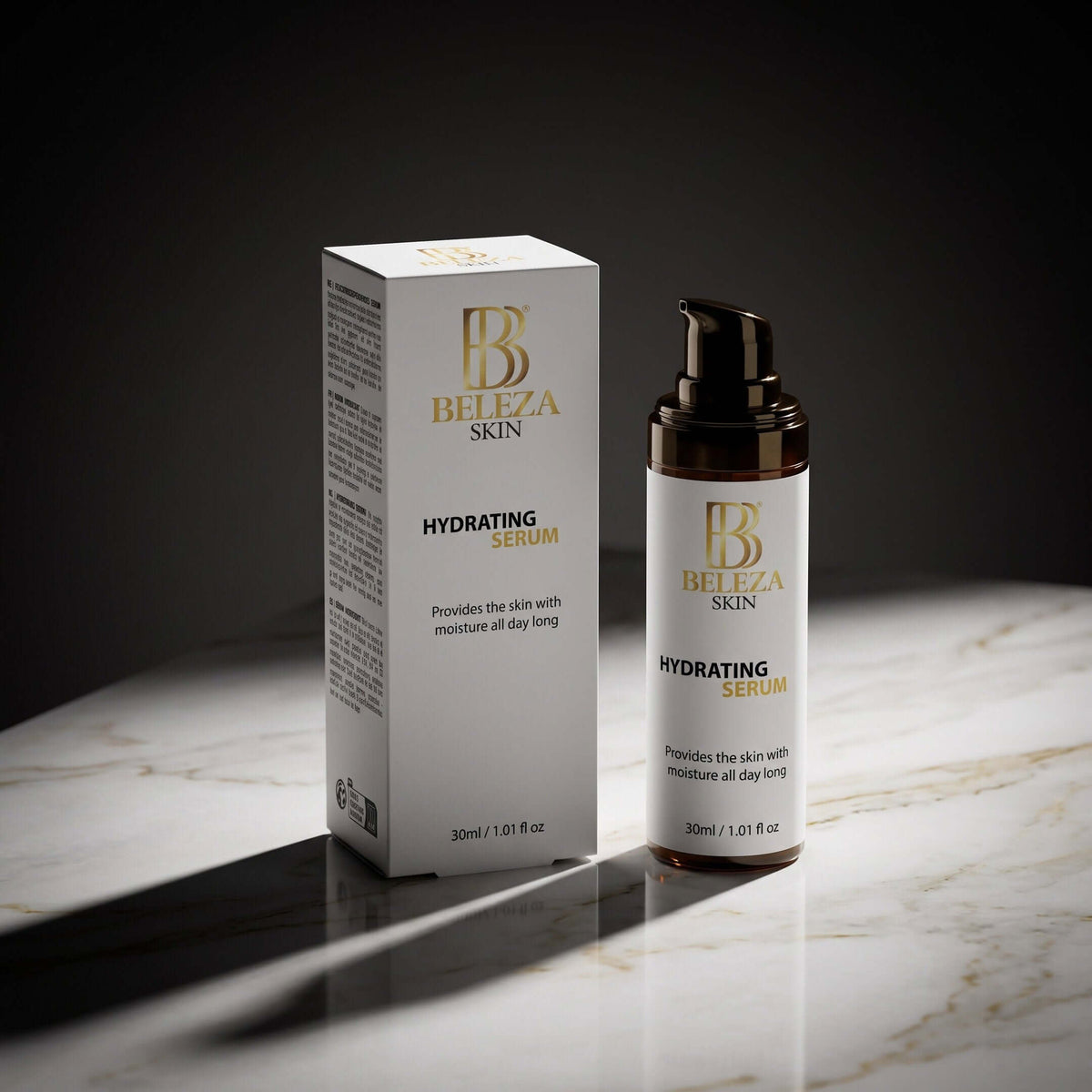 Sérum hidratante facial com aloé vera, jojoba, amora-dos-pântanos e ácido hialurónico