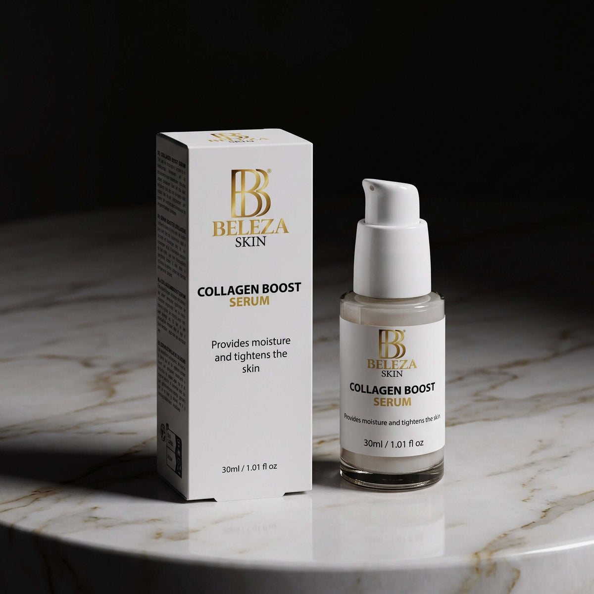 Sérum de colagénio com ácido hialurónico para firmeza e hidratação