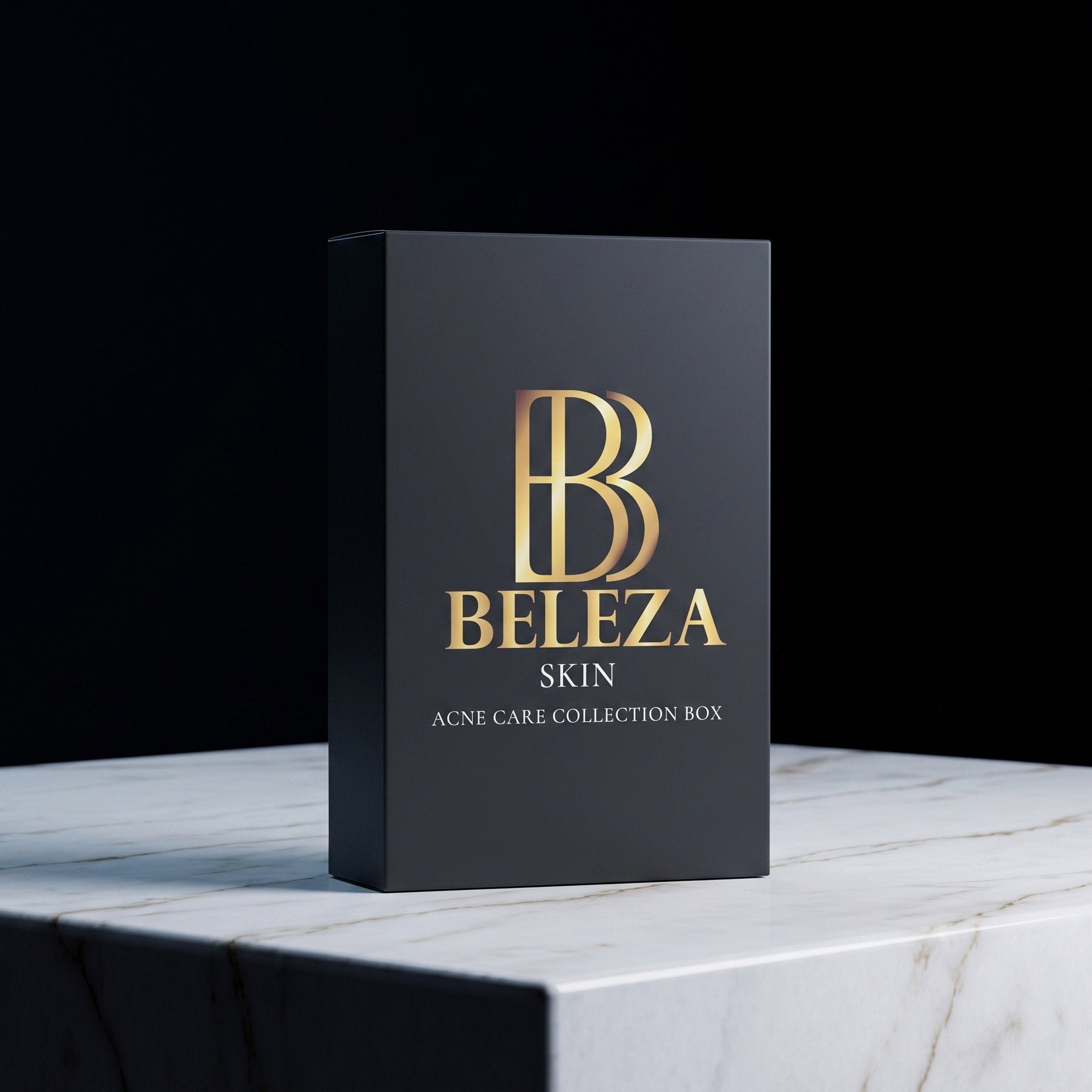 Box ritual antiacne com espuma de limpeza, peeling AHA e balm SOS clarificante
