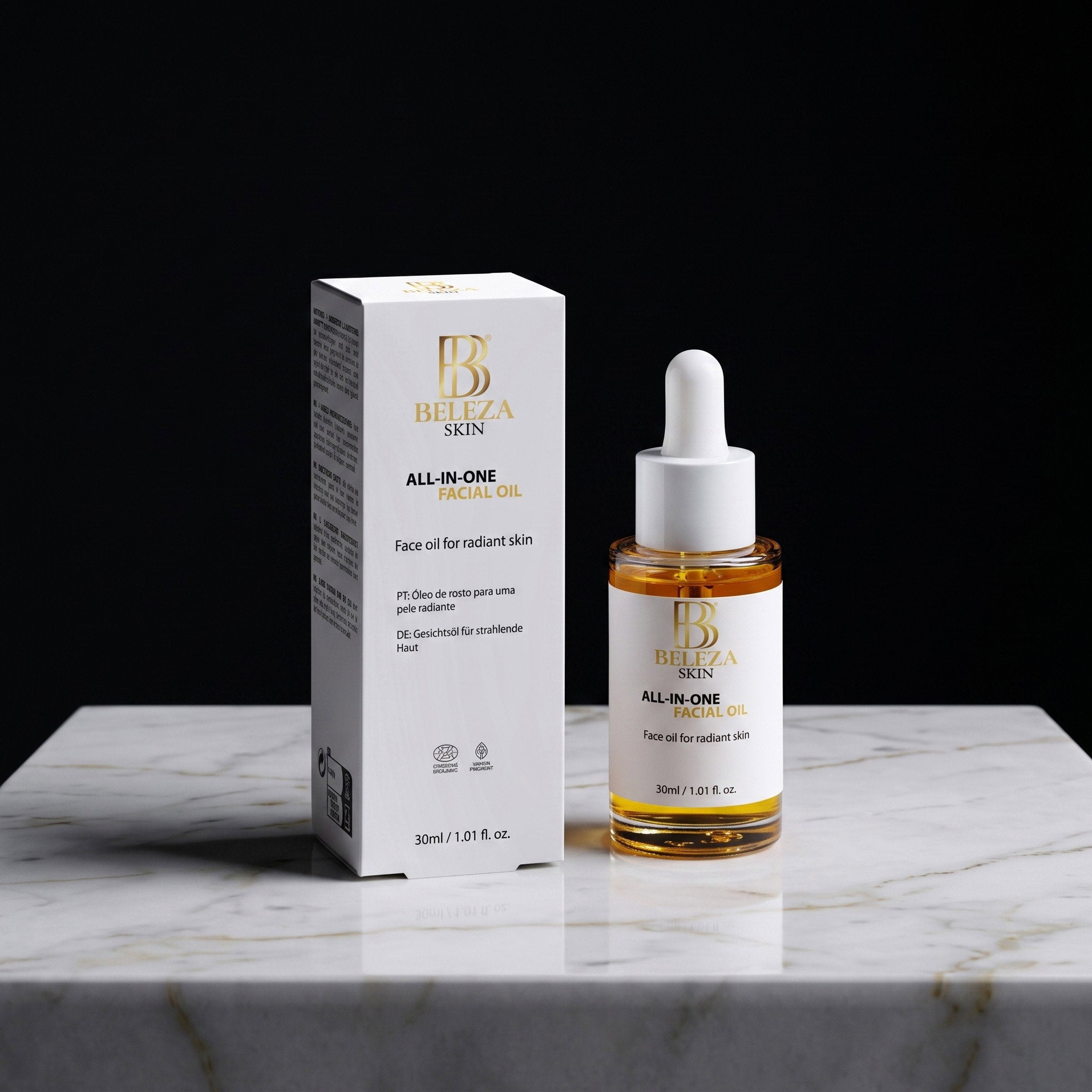 Óleo facial All-In-One com 12 óleos botânicos premium para pele seca e madura