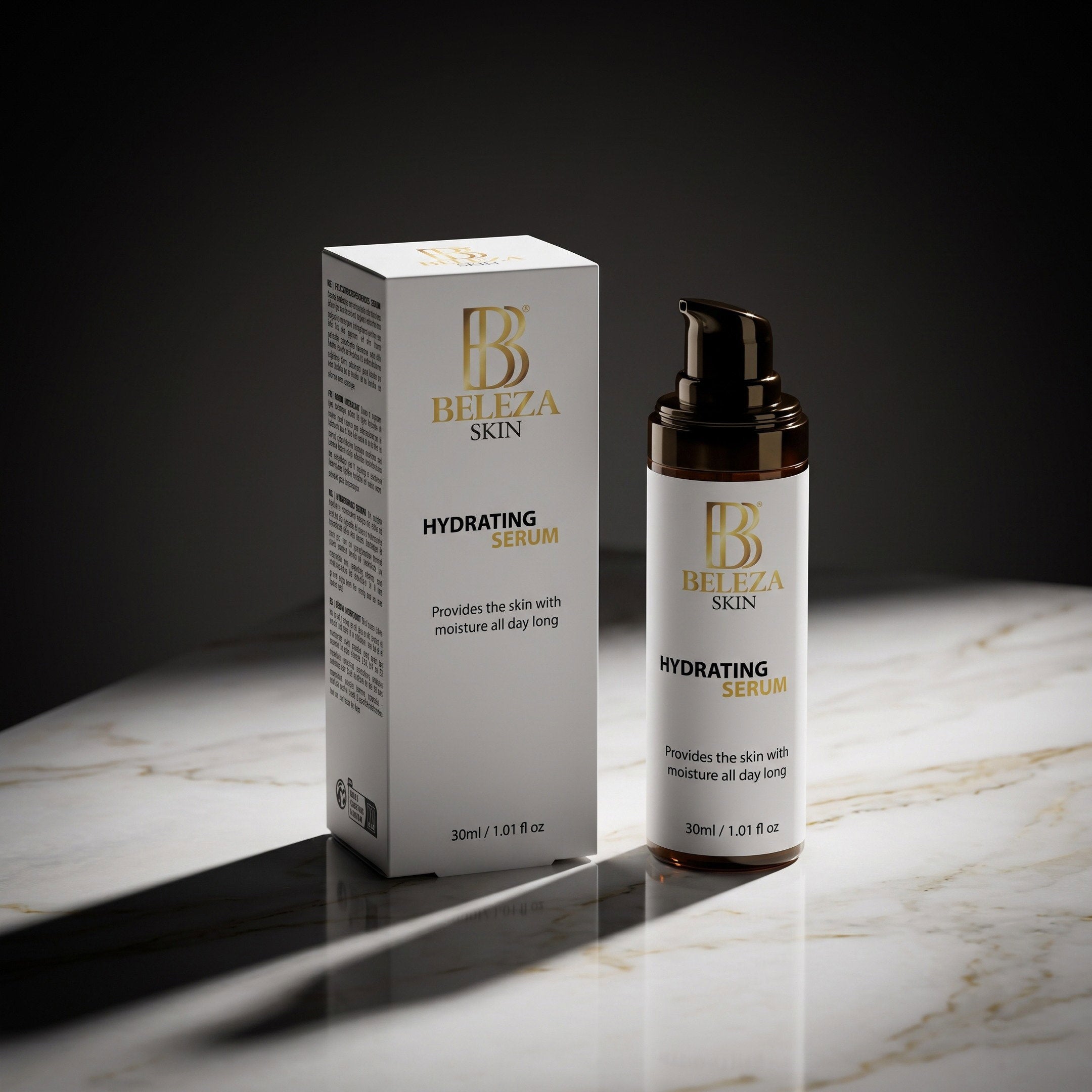 Sérum hidratante facial com aloé vera, jojoba, amora-dos-pântanos e ácido hialurónico