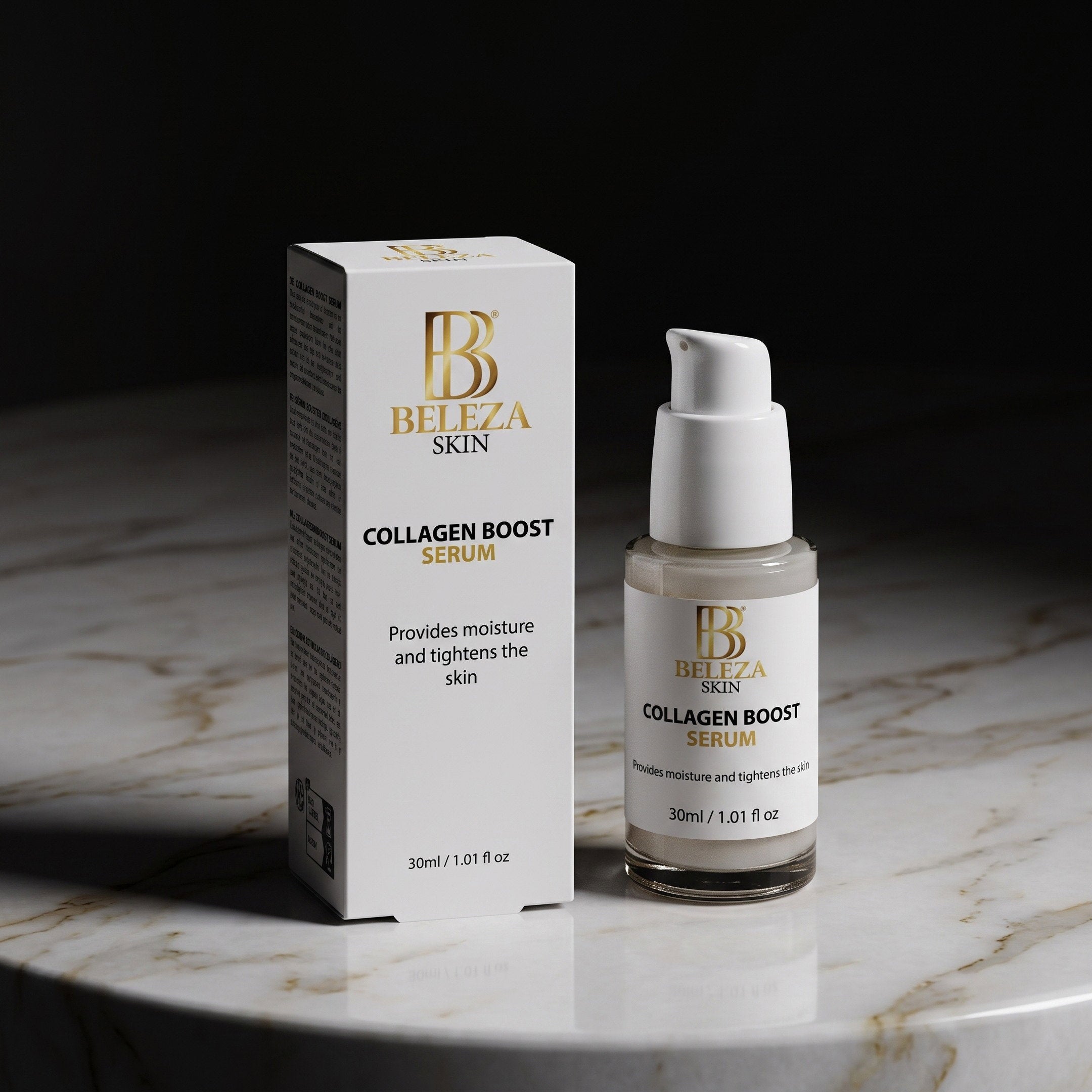 Sérum de colagénio com ácido hialurónico para firmeza e hidratação